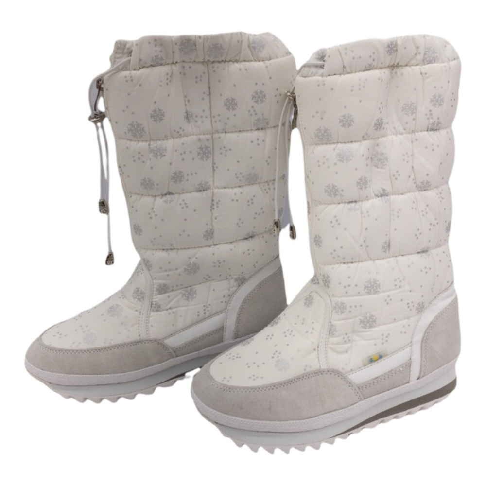 Buffie White Snowflake Faux Fur Lined Snow Boots 41